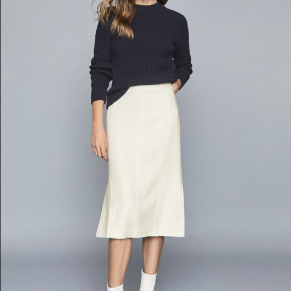 Reiss Flossie Longline Pleated Skirt, NWT